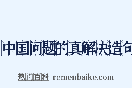 中国问题的真解决造句是什么意思的图片